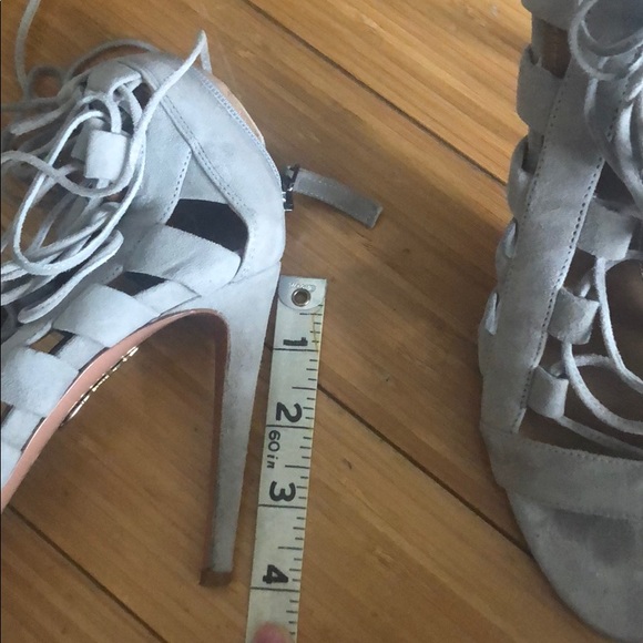 Aquazzura Grey Suede lace Up Heels - Picture 8 of 9